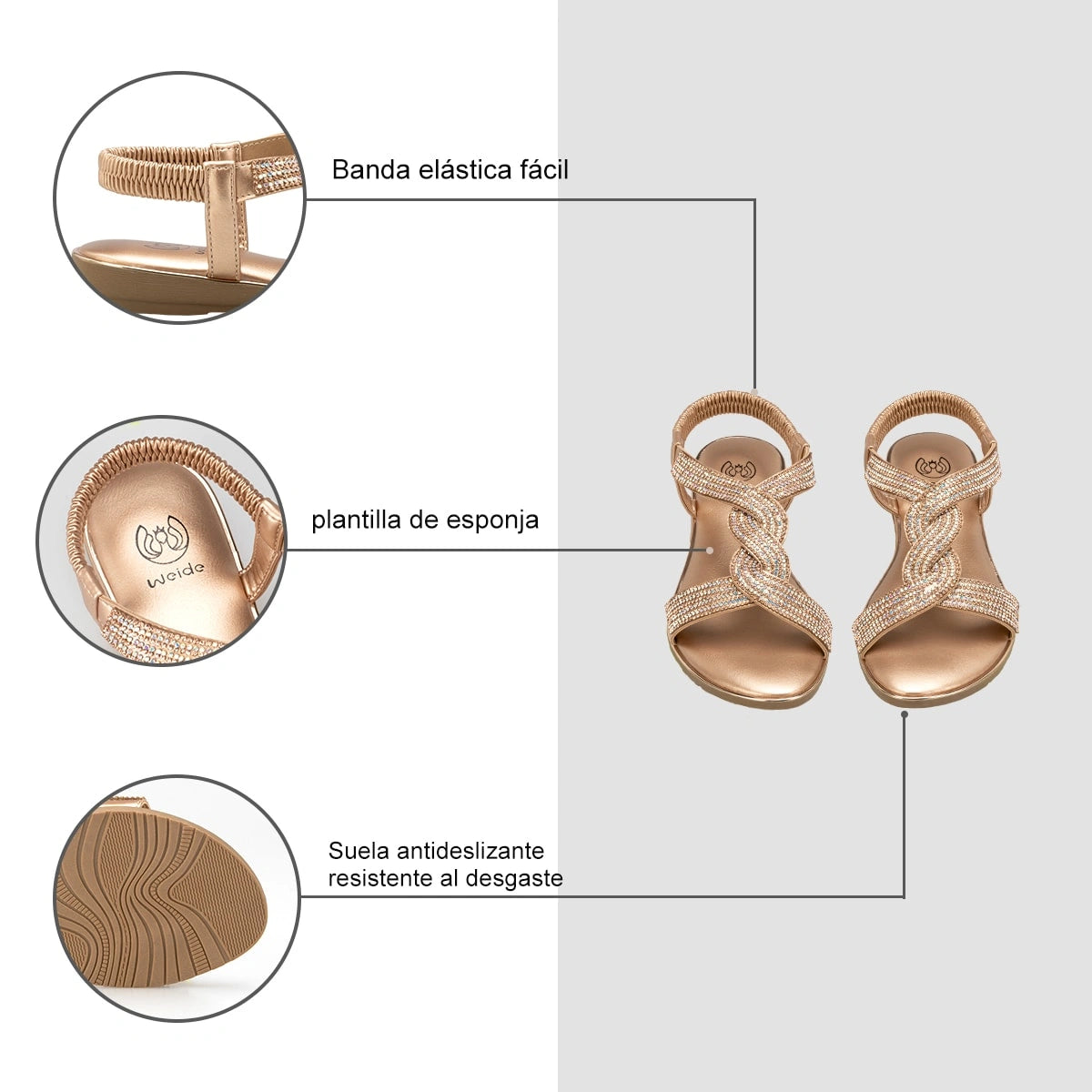 Sandalias Mujer Juana Champan Weide