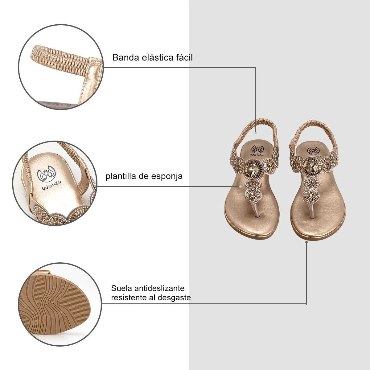 Sandalias Mujer Luisa Dorado Weide