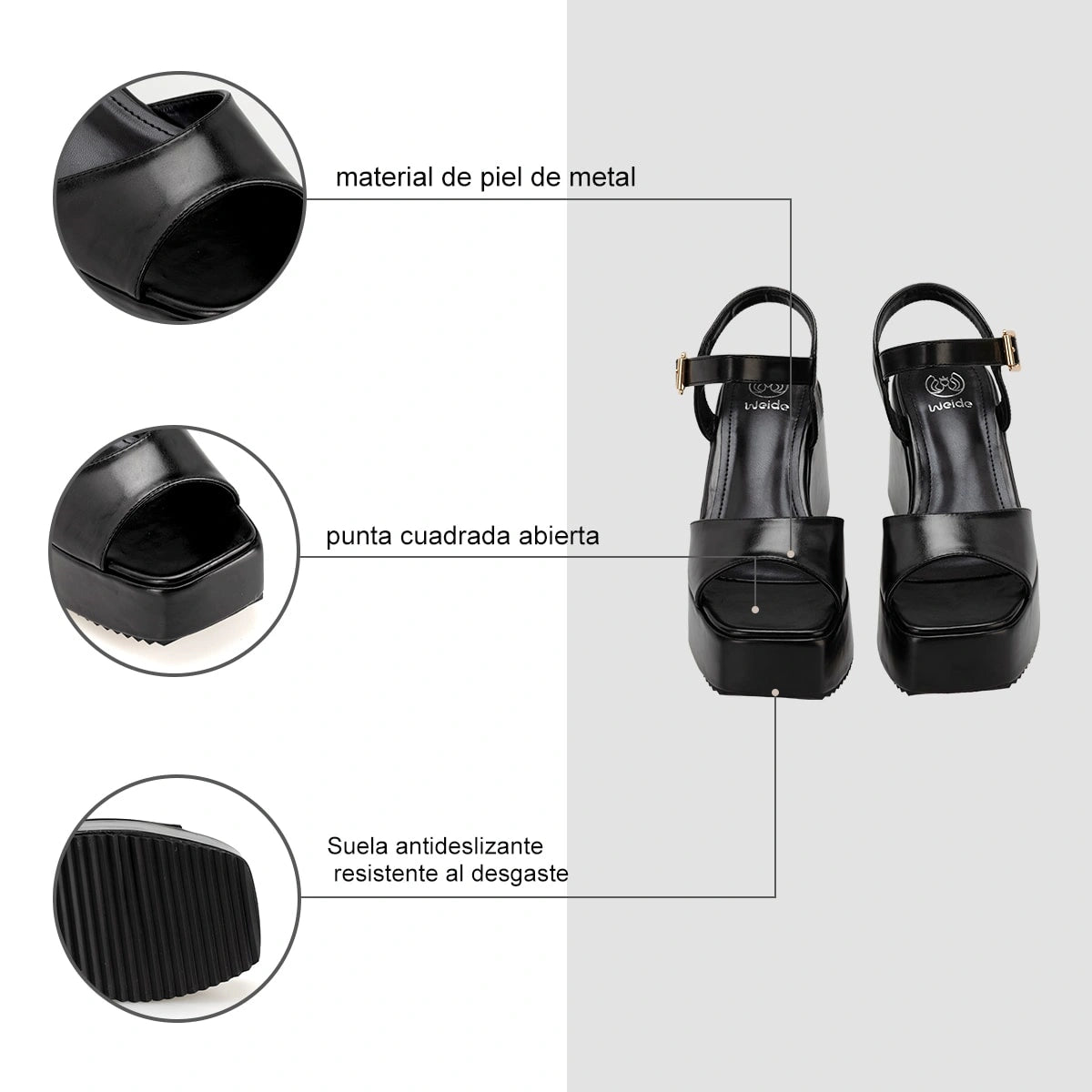 Sandalias Mujer Adelaida Negro Weide