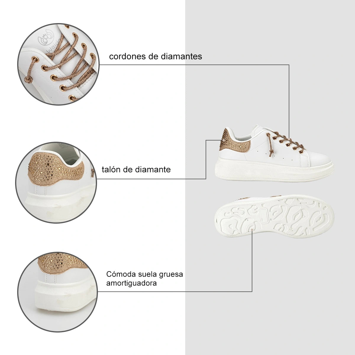 Zapatilla Mujer Alice Dorado Weide