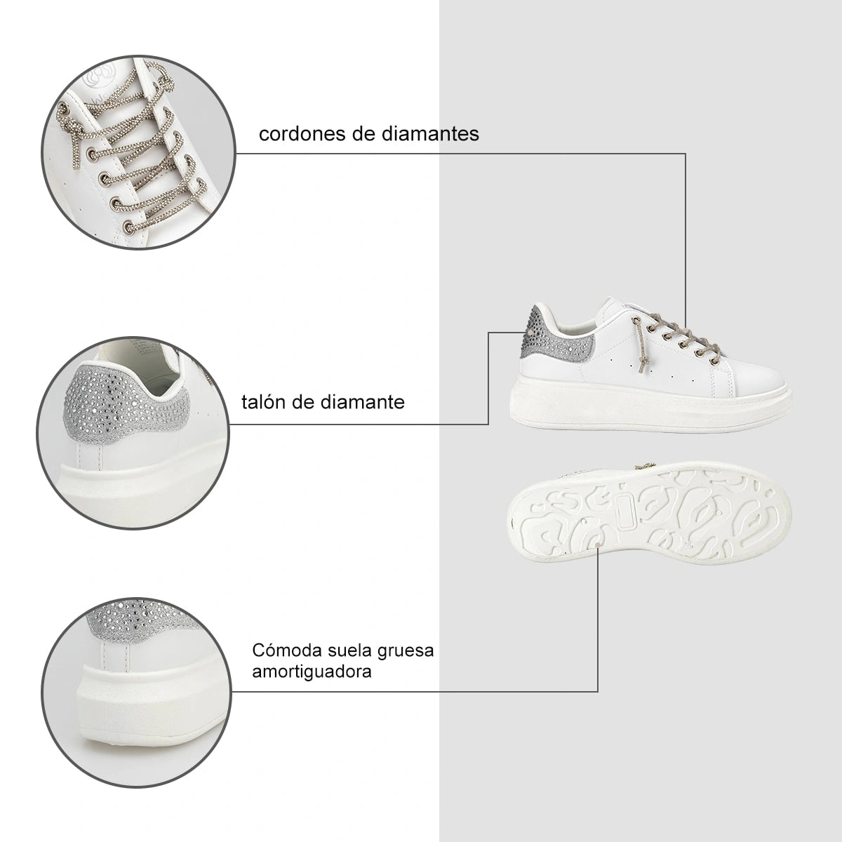 Zapatilla Mujer Alice Plateado Weide