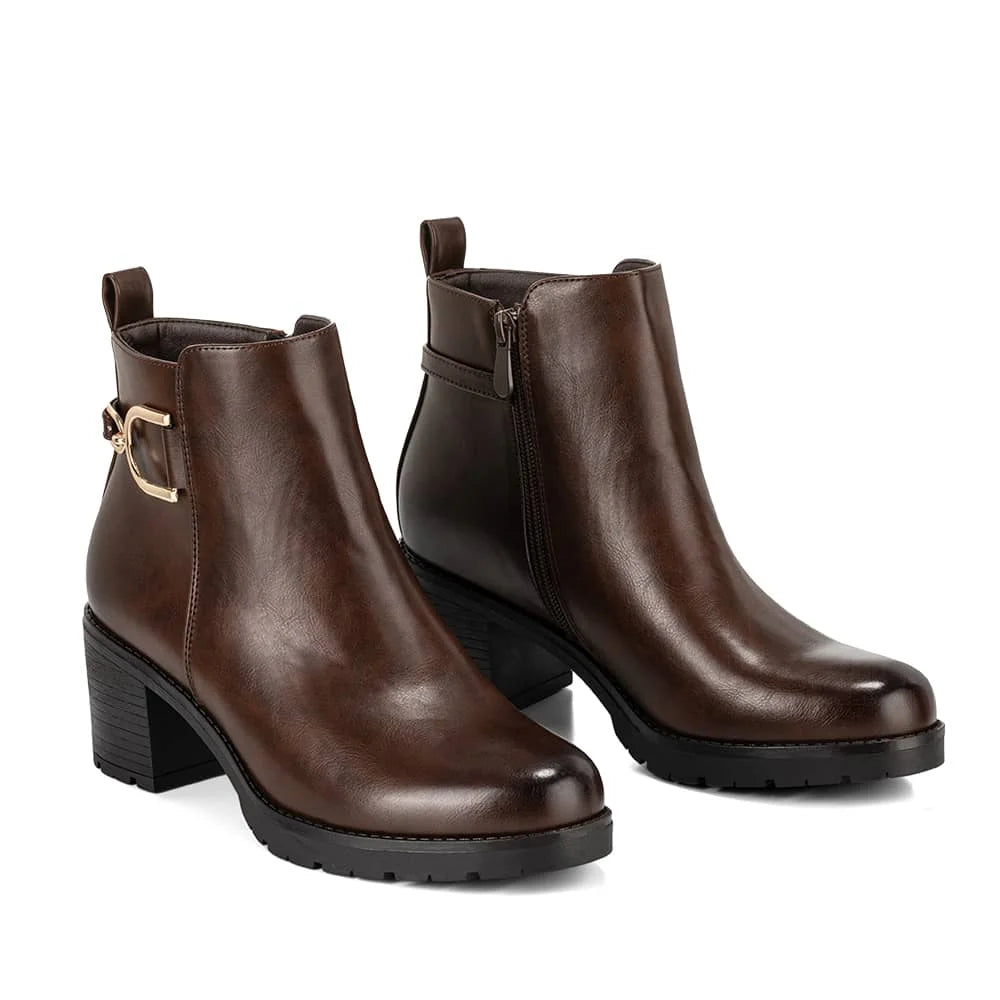 BOTINES TACO MUJER MARRON WEIDE QBM05