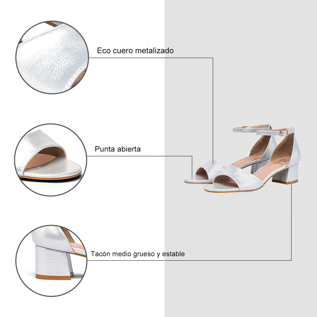 Sandalias Mujer Epifania Plateado Weide