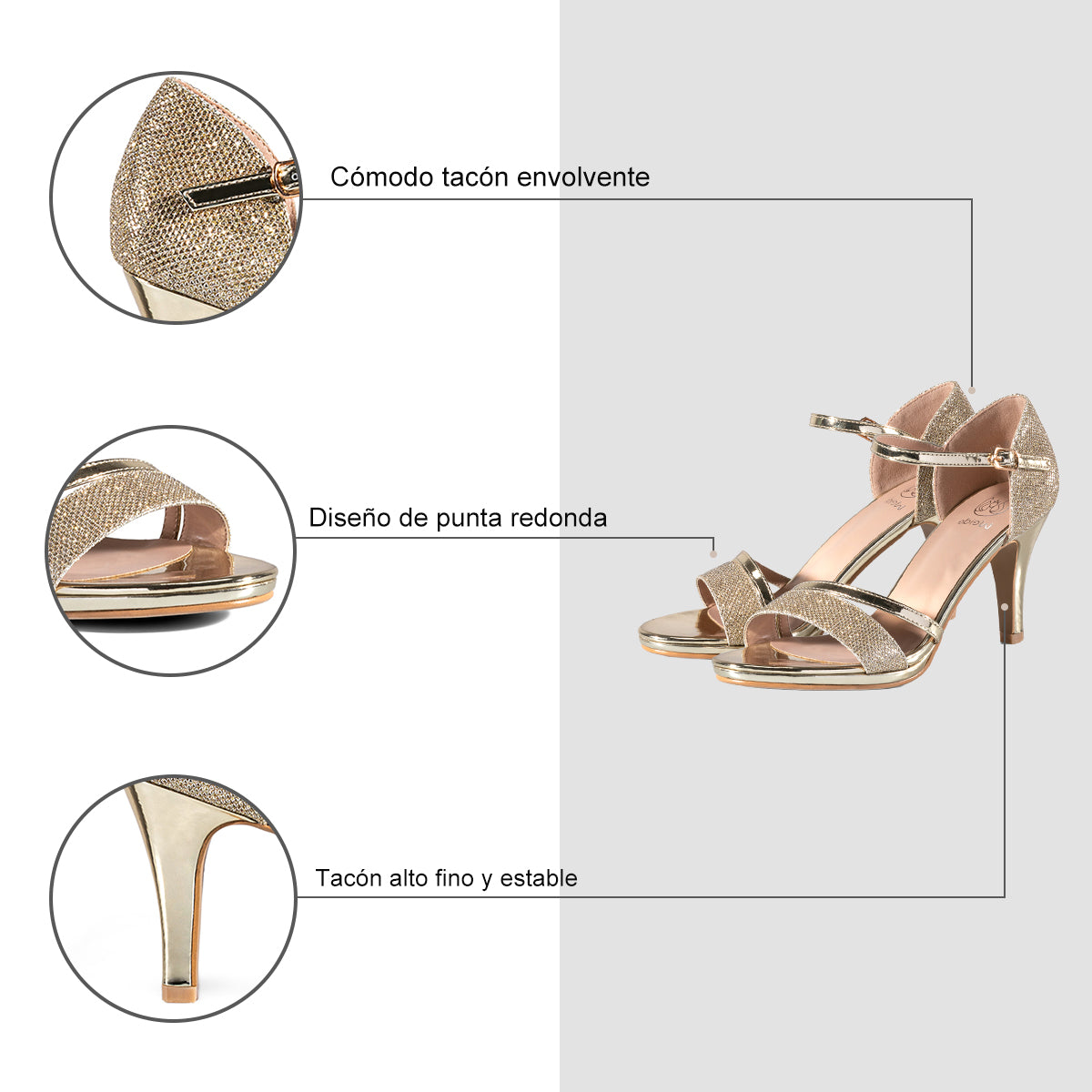 Sandalias Fiesta Mujer Doris Dorado Weide