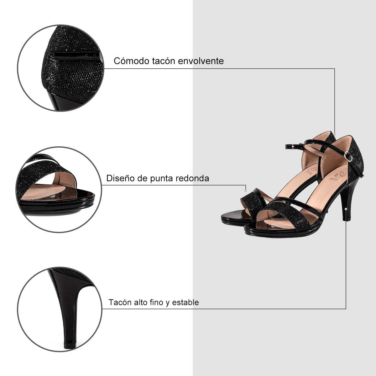 Sandalias Fiesta Mujer Doris Negro Weide