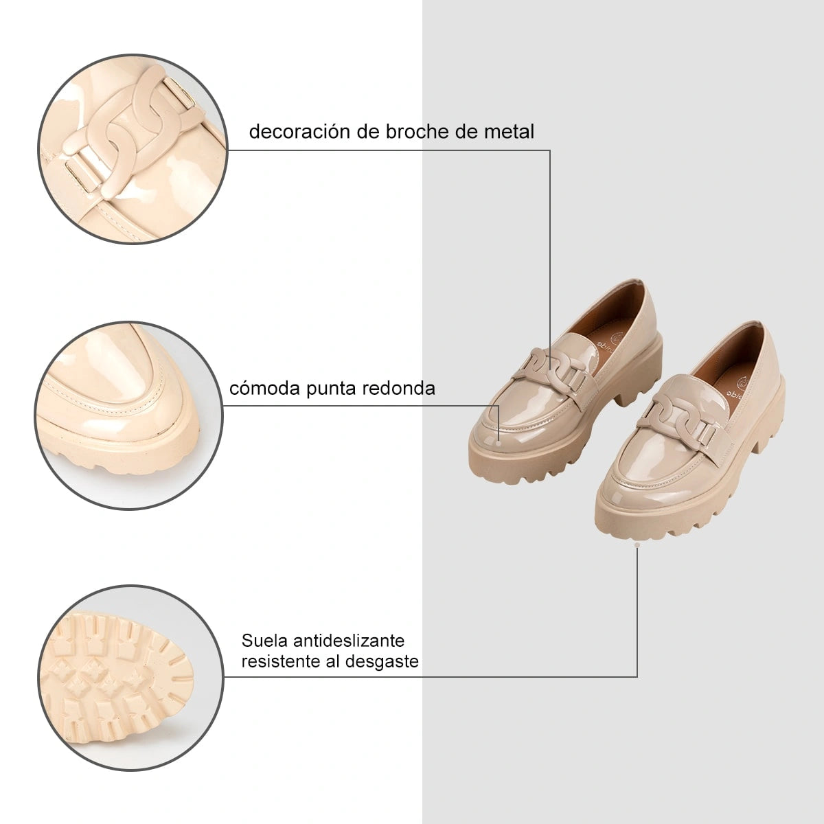 Mocasin Mujer Martina Beige Weide