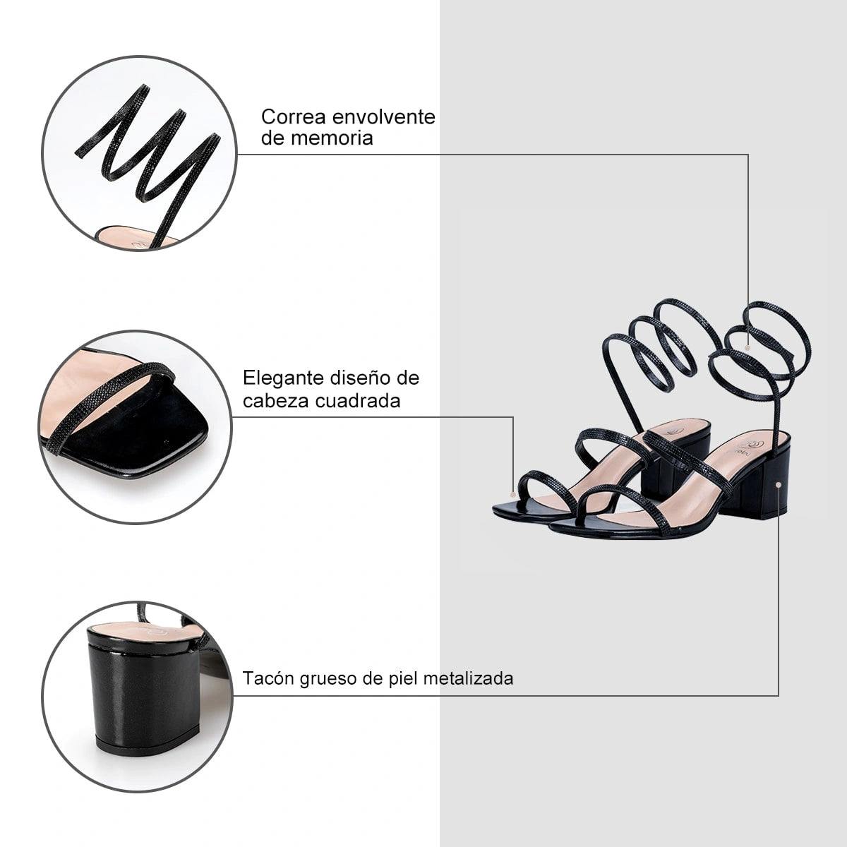 Sandalias Fiesta Mujer Edurne Negro Weide