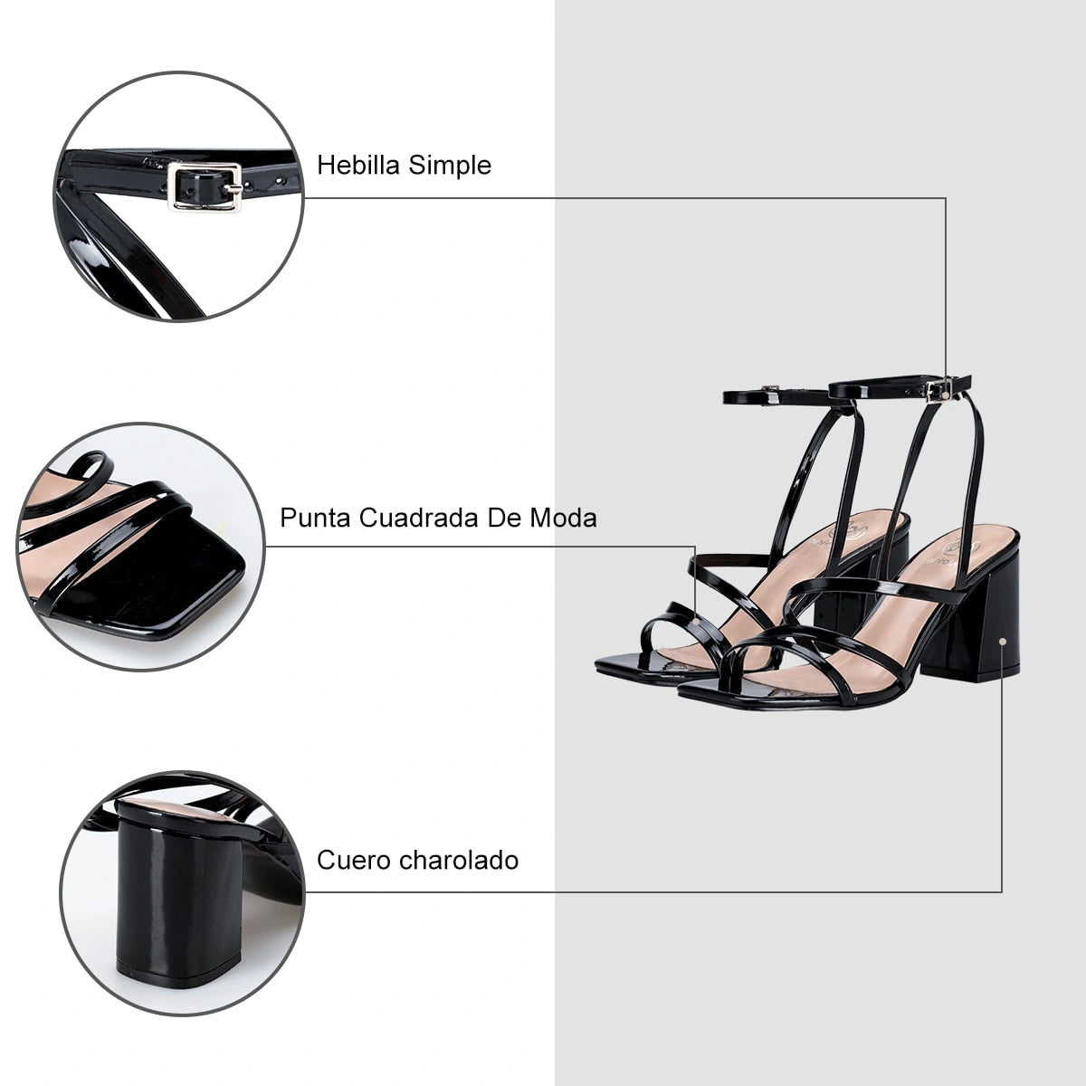 Sandalias Fiesta Mujer Eloisa Weide(Negro/Beige/Rosado...)