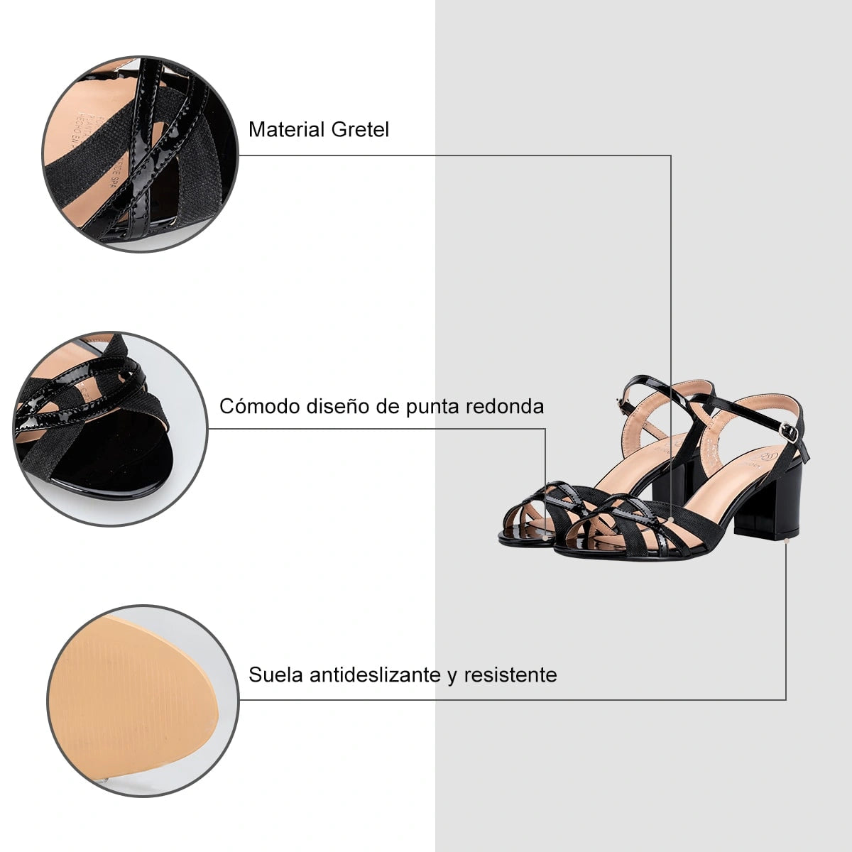 Sandalias Fiesta Mujer Gala Negro Weide