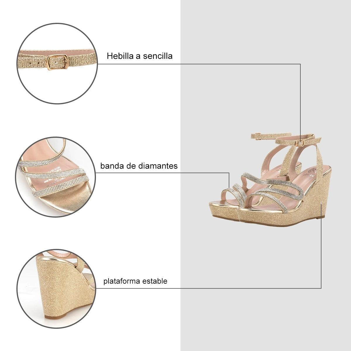 Sandalias Mujer Borgia Dorado Weide