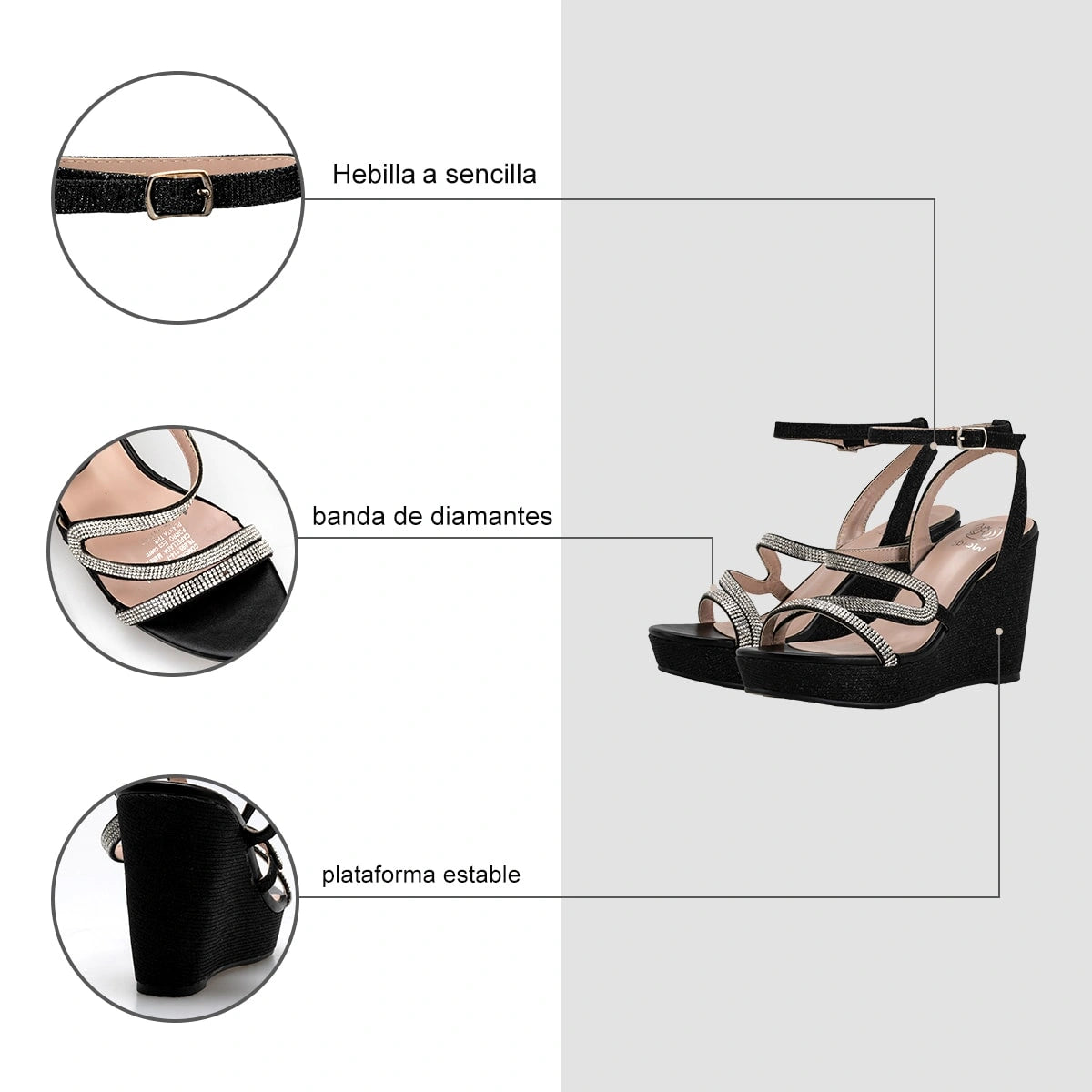 Sandalias Mujer Borgia Negro Weide