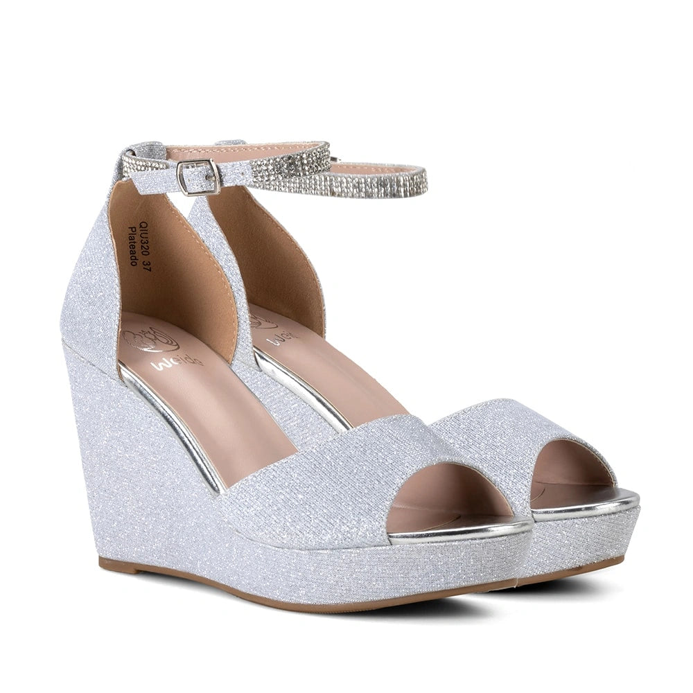 Sandalias Mujer Licha Plateado Weide