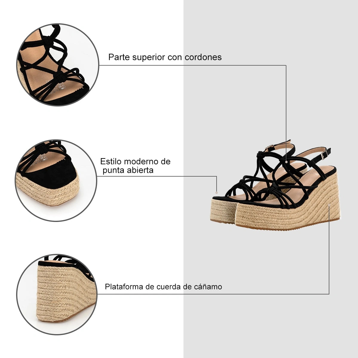 Sandalias Mujer Sofia Negro Weide