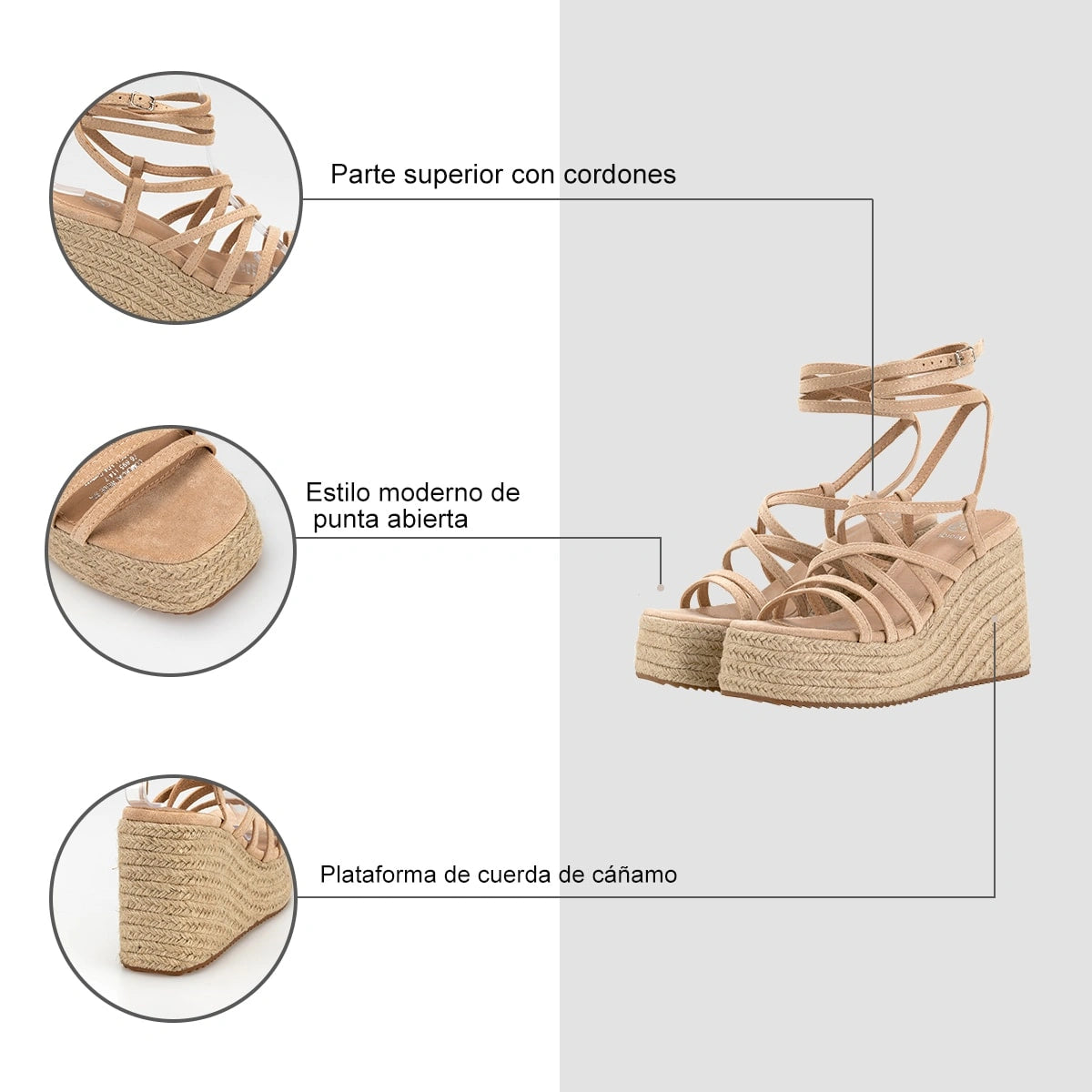 Sandalias Mujer Carla Beige Weide