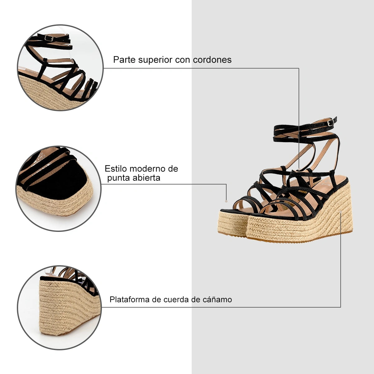 Sandalias Mujer Carla Negro Weide