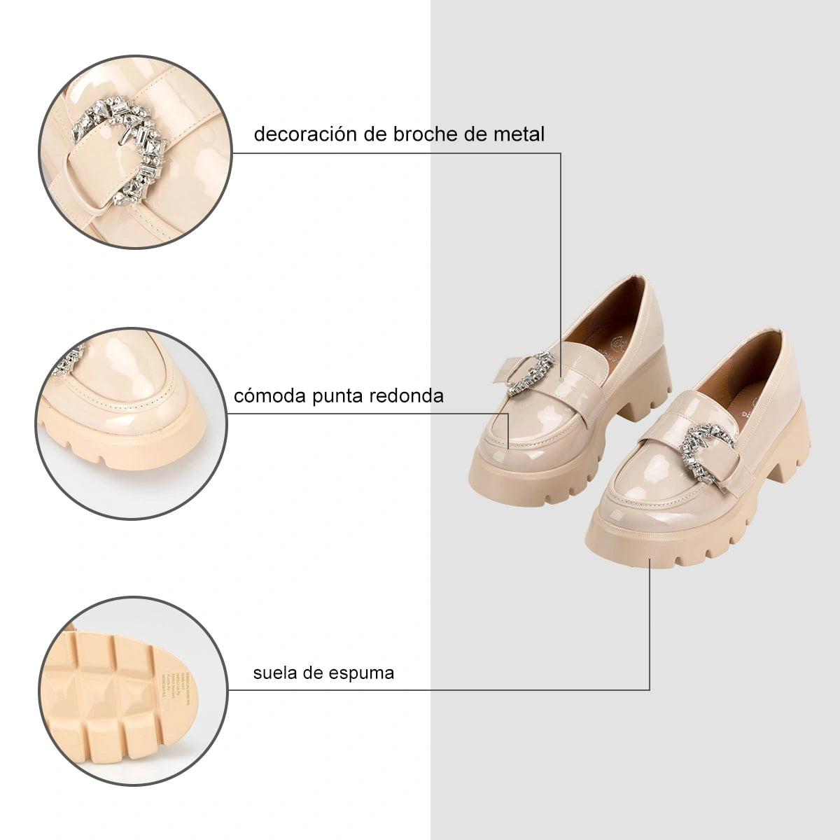 Mocasin Mujer Raquel Beige Weide