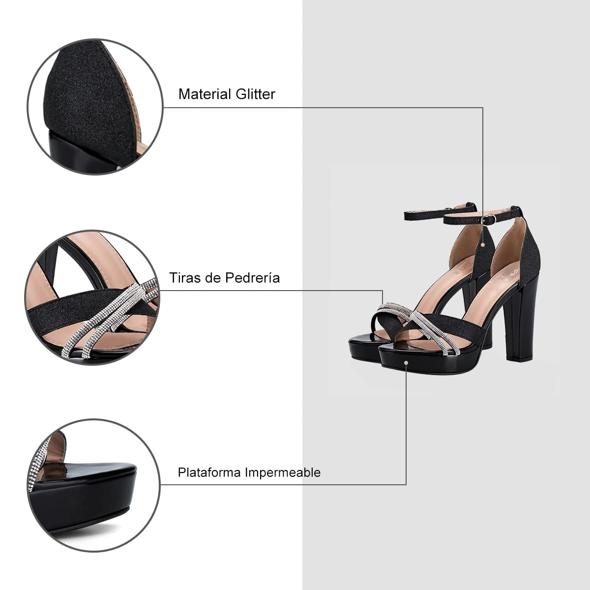 Sandalias Mujer Lourdes Negro Weide
