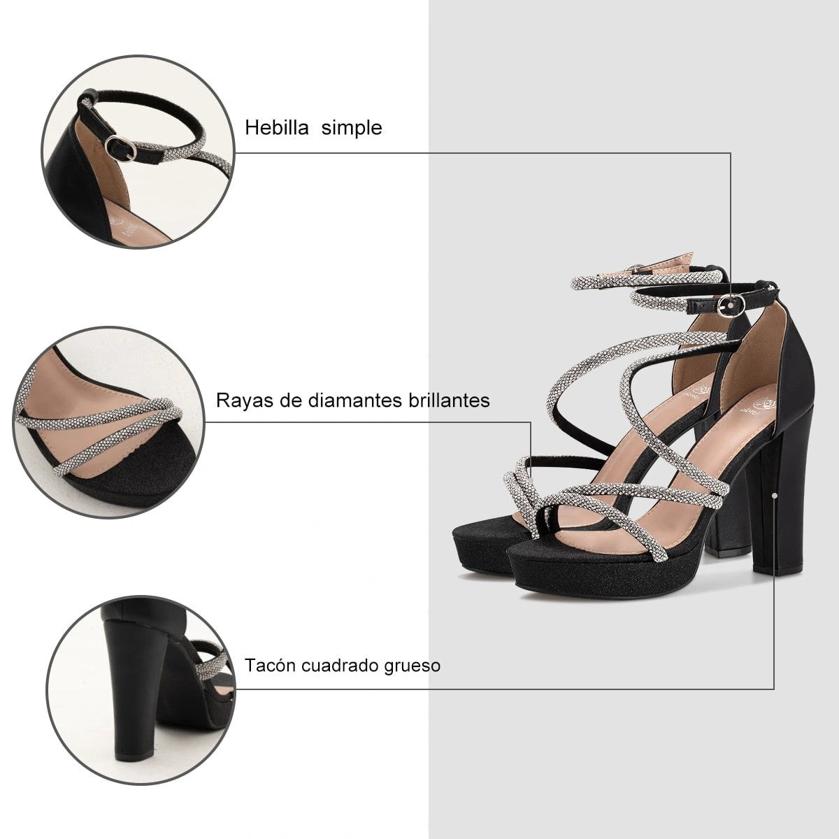 Sandalias Mujer Salma Negro Weide