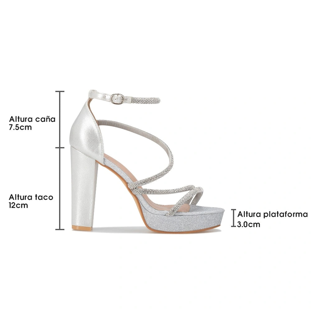 Sandalias Mujer Salma Plateado Weide