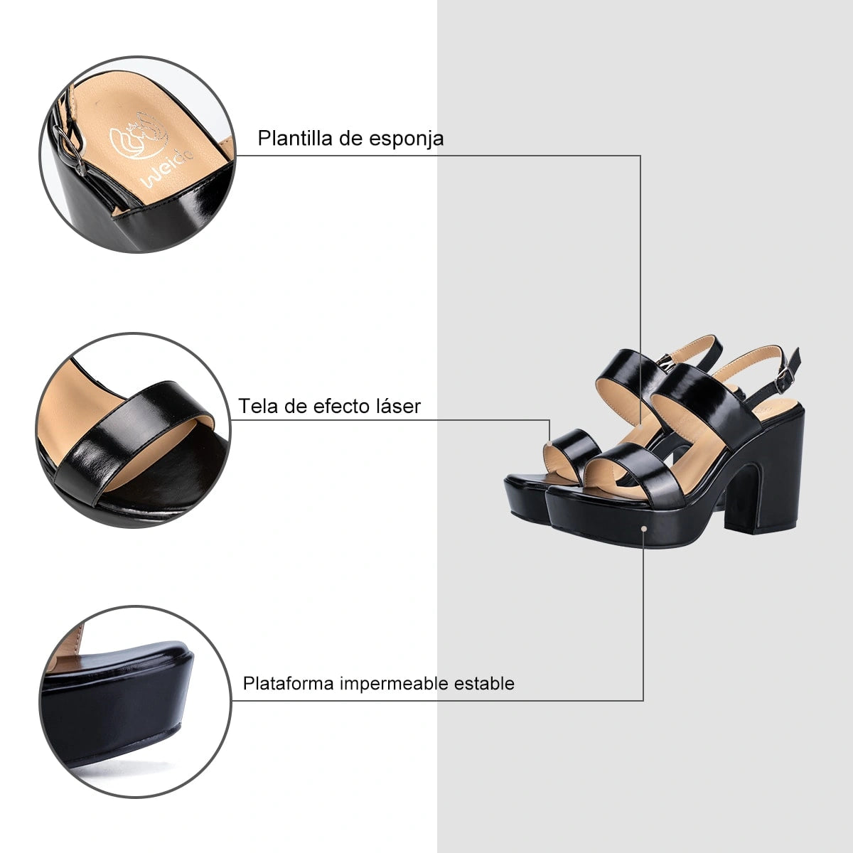 Sandalias Mujer Ximena Negro Weide