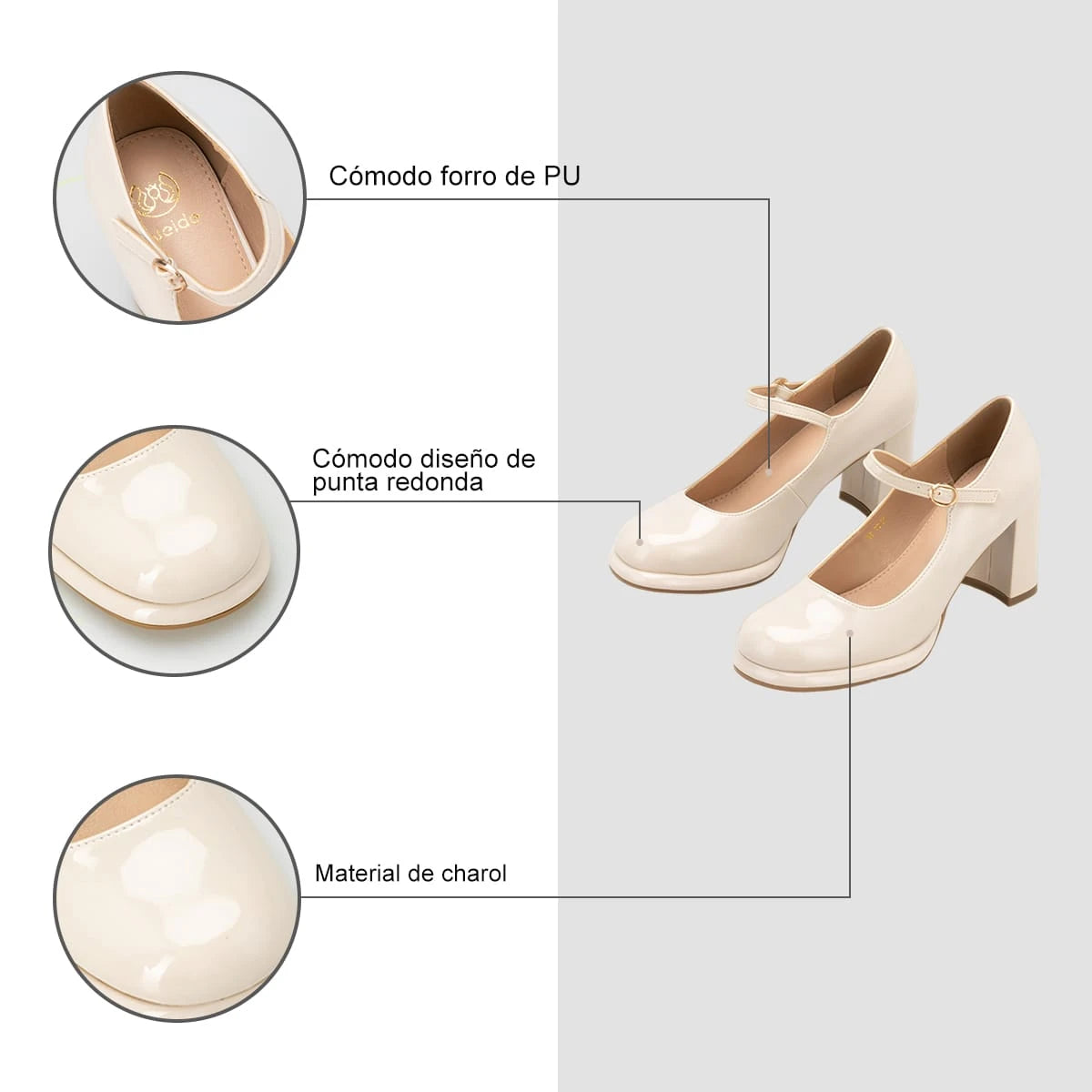 Zapatos Mary Jane Mujer Alina Beige Weide