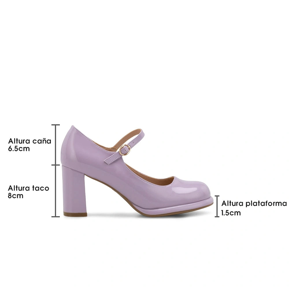 Zapatos Mary Jane Mujer Alina Morado Weide