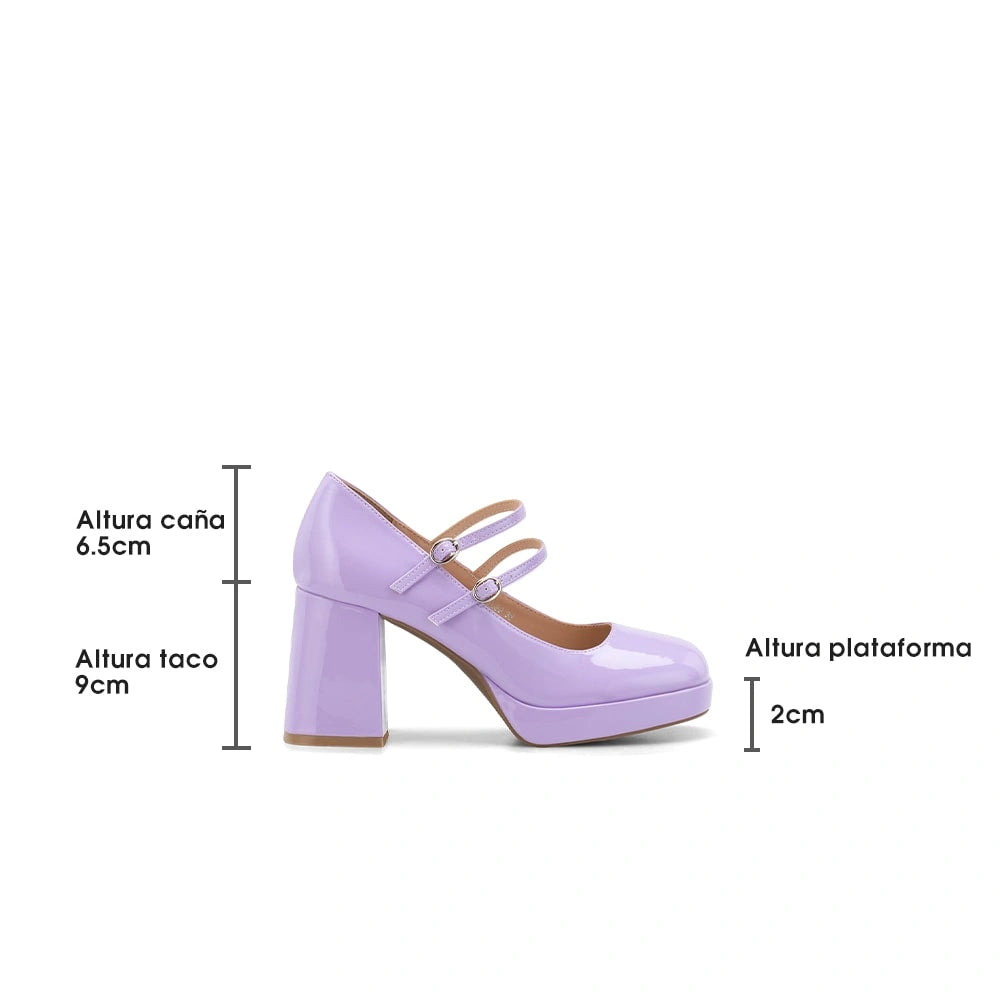 Zapatos Mary Jane Mujer Amada Morado Weide