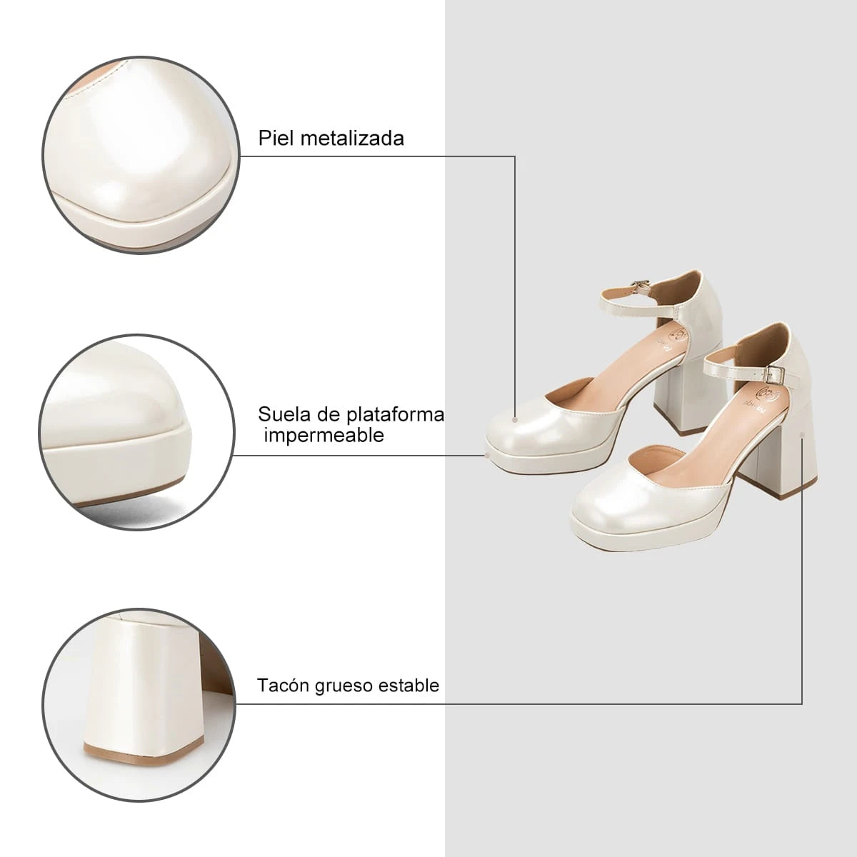 Zapatos Mary Jane Mujer Amalia Beige Weide