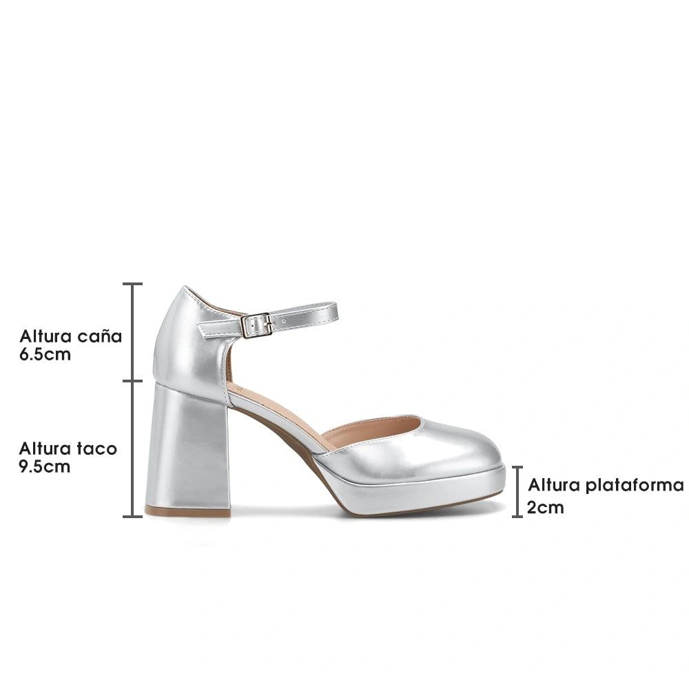 Zapatos Mary Jane Mujer Amalia Plateado Weide