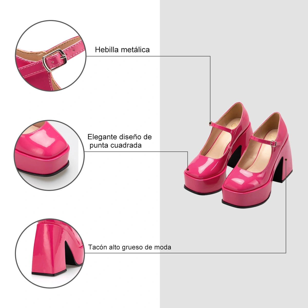 Zapatos Mary Jane Mujer Amapola Durazno Weide