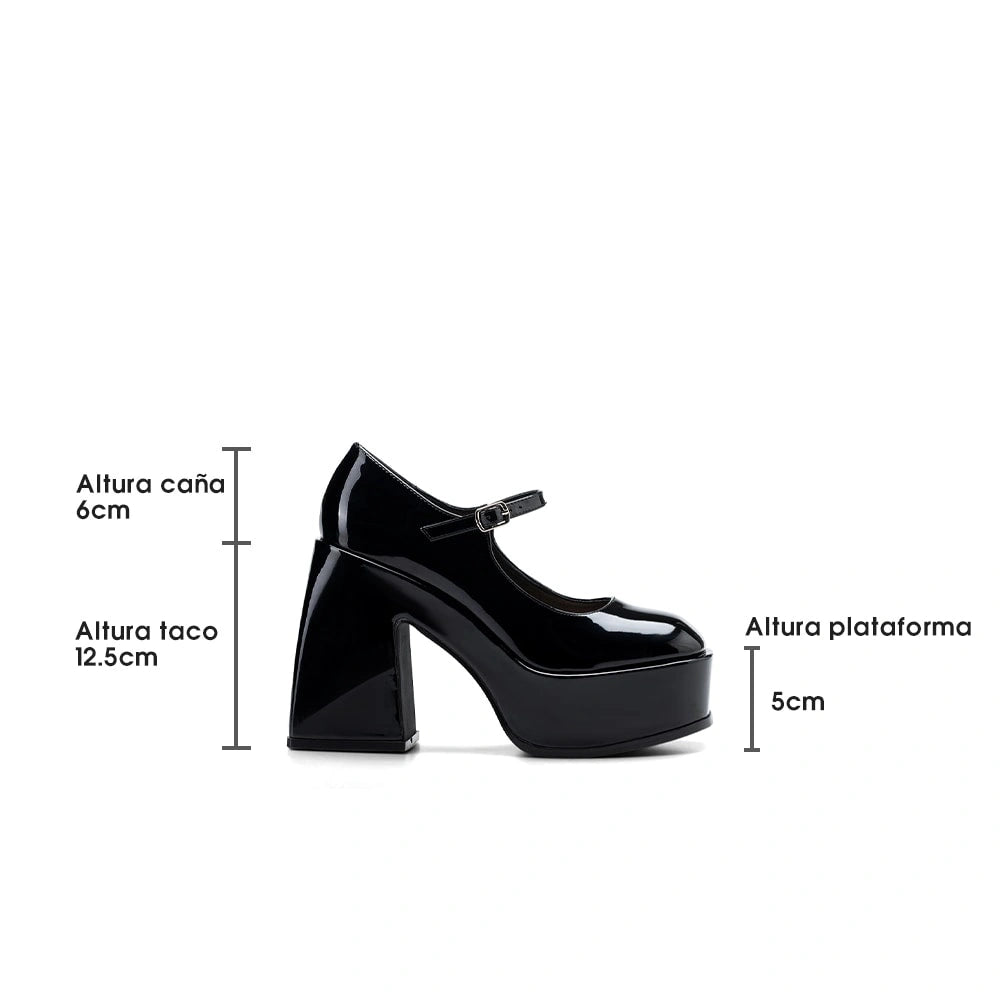 Zapatos Mary Jane Mujer Amapola Negro Weide