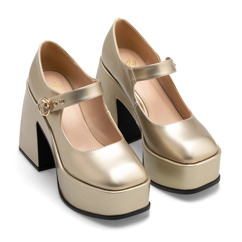 Zapatos Mary Jane Mujer Amaya Dorado Weide