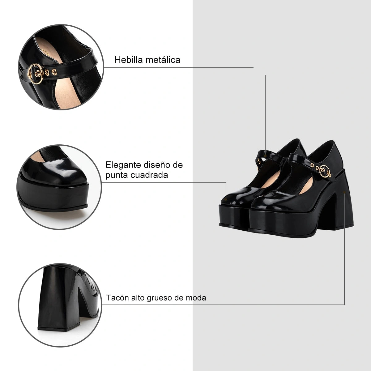 Zapatos Mary Jane Mujer Amaya Negro Weide