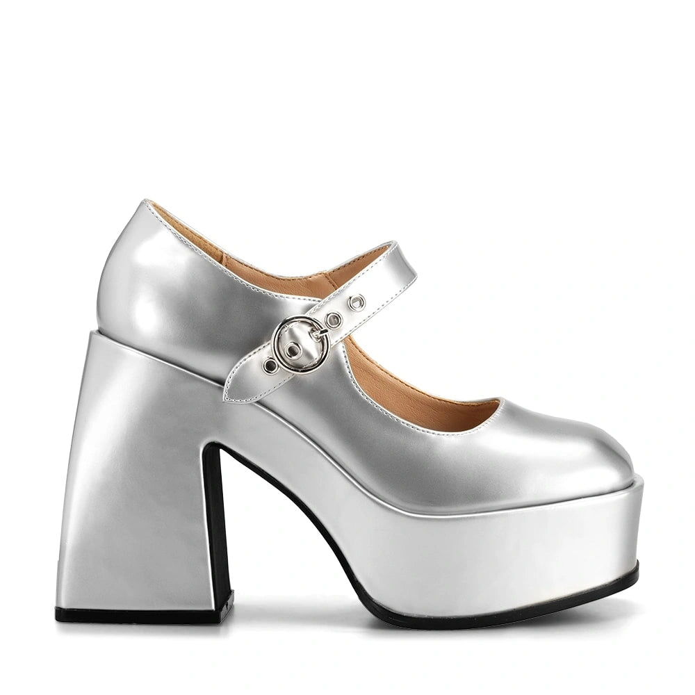 Zapatos Mary Jane Mujer Amaya Plateado Weide