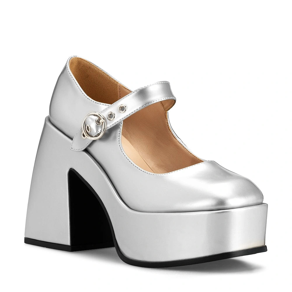 Zapatos Mary Jane Mujer Amaya Plateado Weide