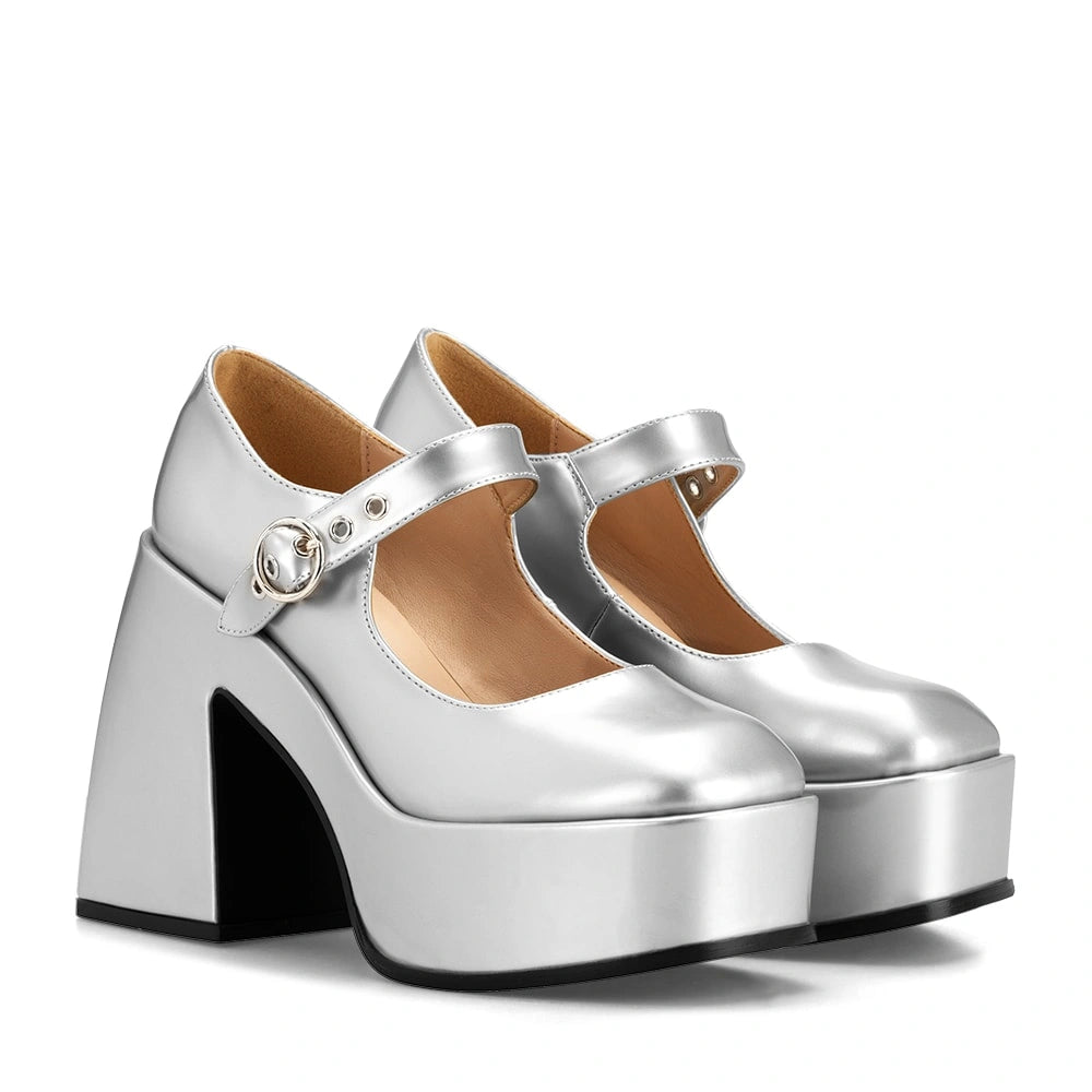Zapatos Mary Jane Mujer Amaya Plateado Weide