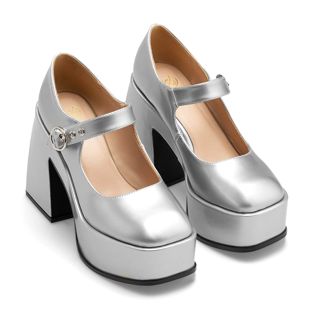 Zapatos Mary Jane Mujer Amaya Plateado Weide