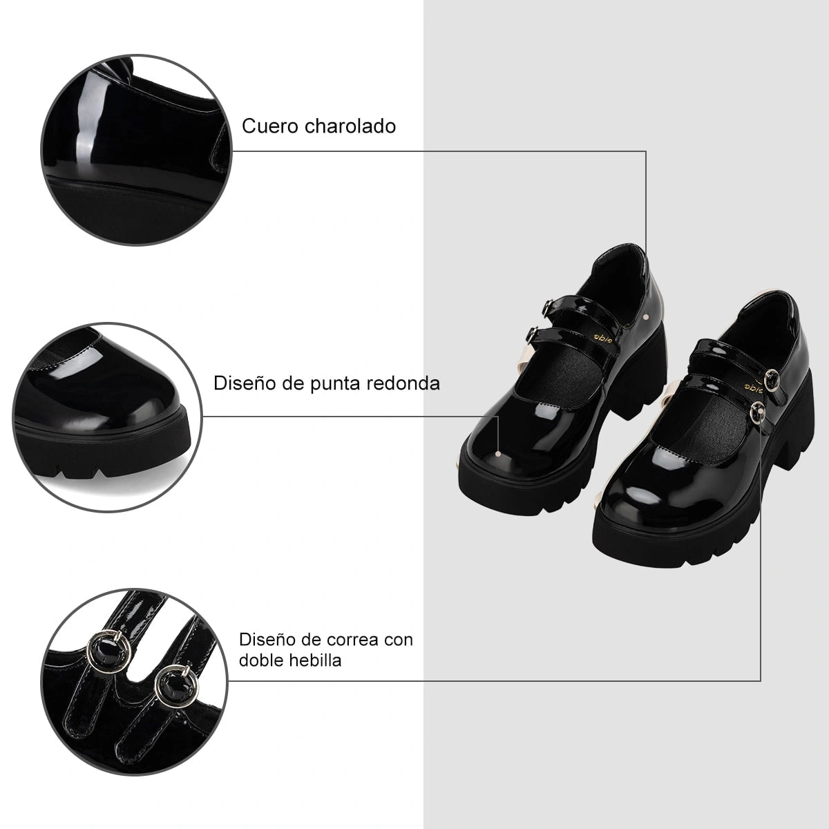 Zapatos Mary Jane Mujer Anais Negro Weide