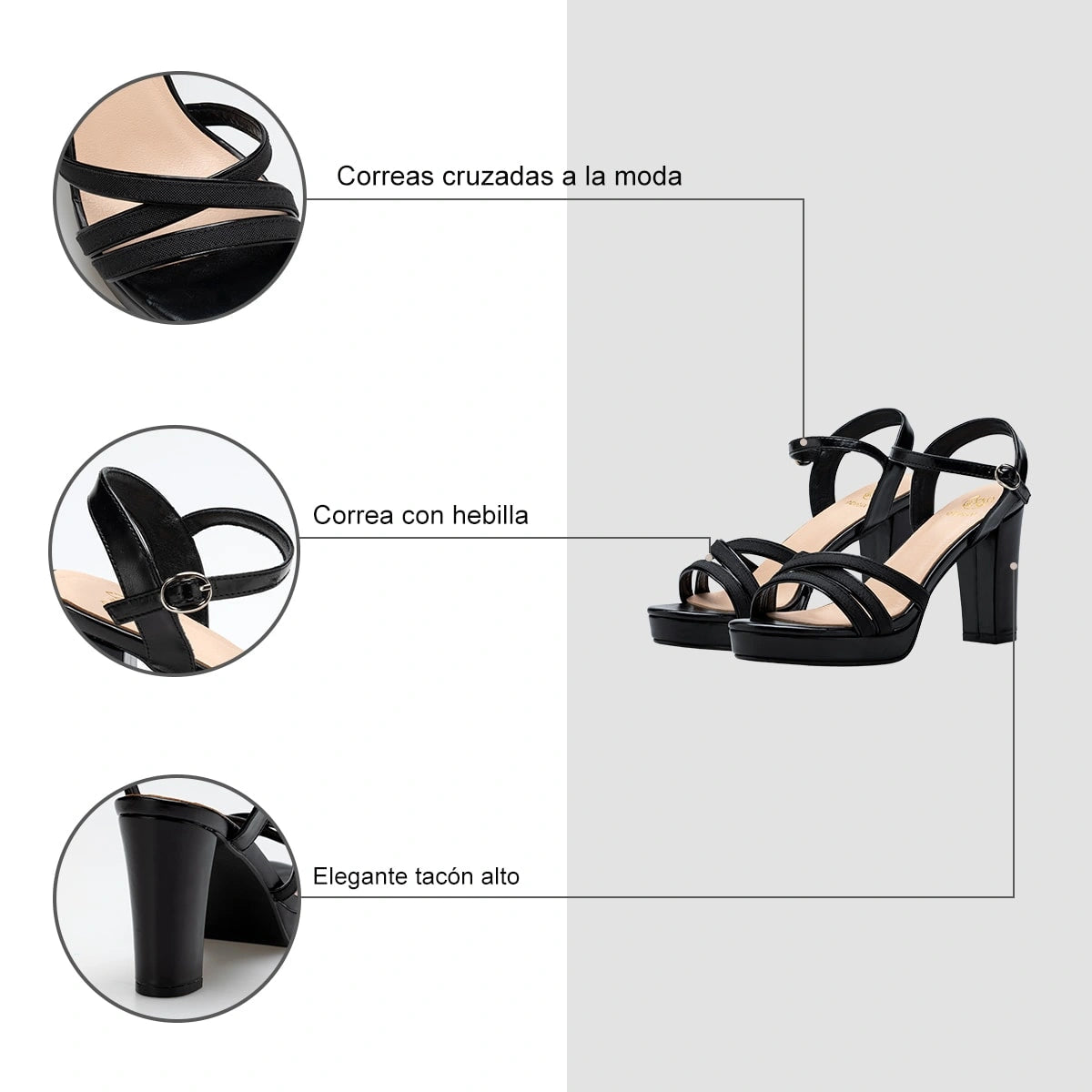 Sandalias Fiesta Mujer Anabel Negro Weide