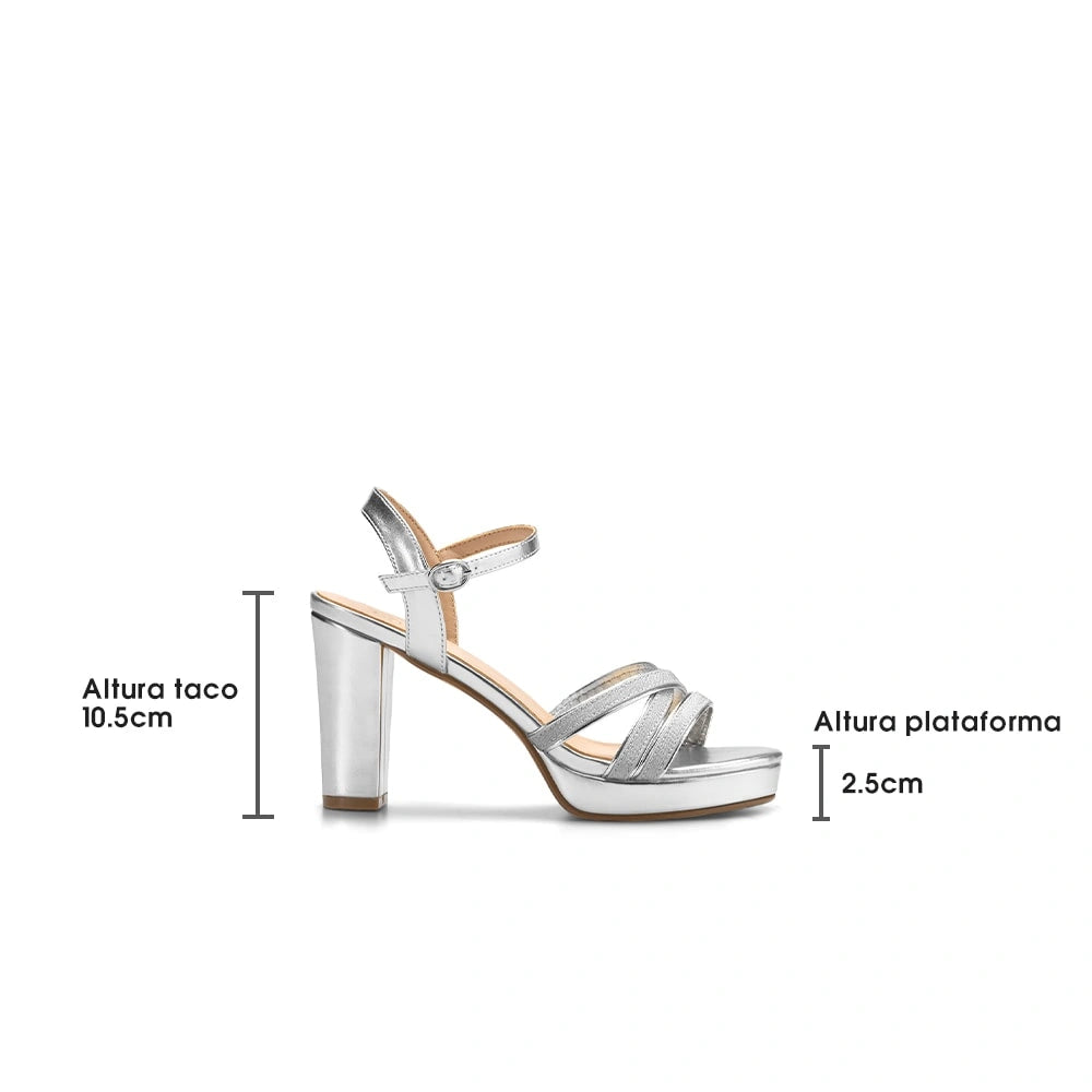 Sandalias Fiesta Mujer Anabel Plateado Weide