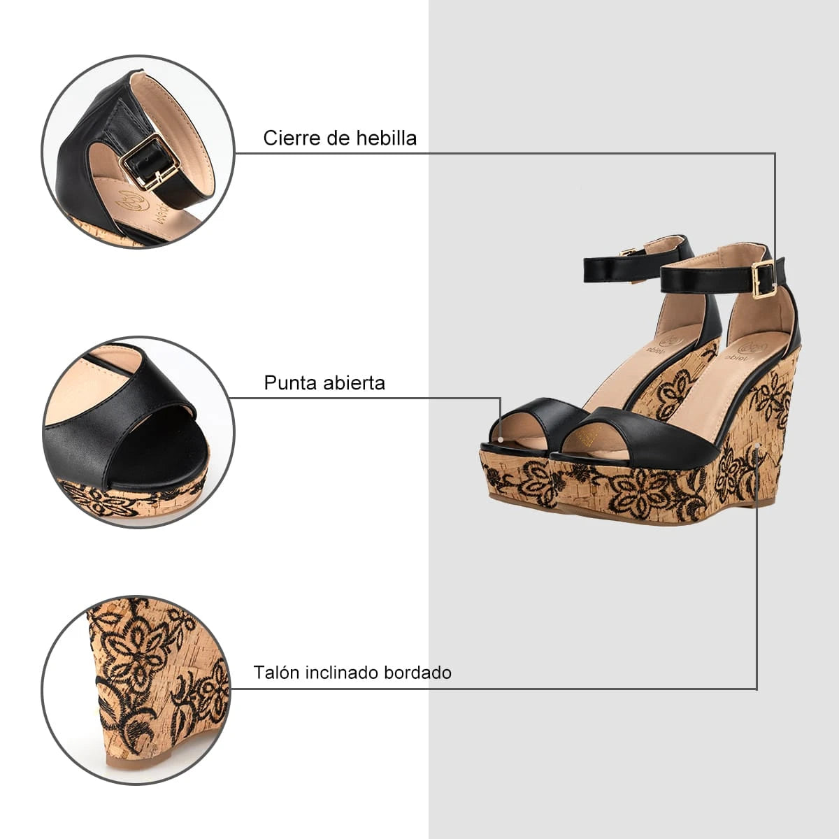 Sandalias Mujer Anastasia Negro Weide
