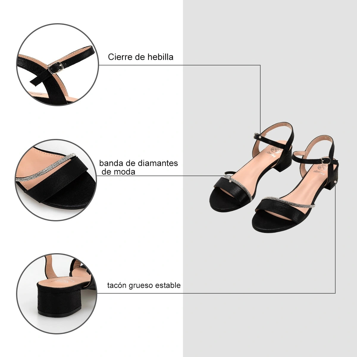 Sandalia Fiesta Mujer Dominica Negro Weide