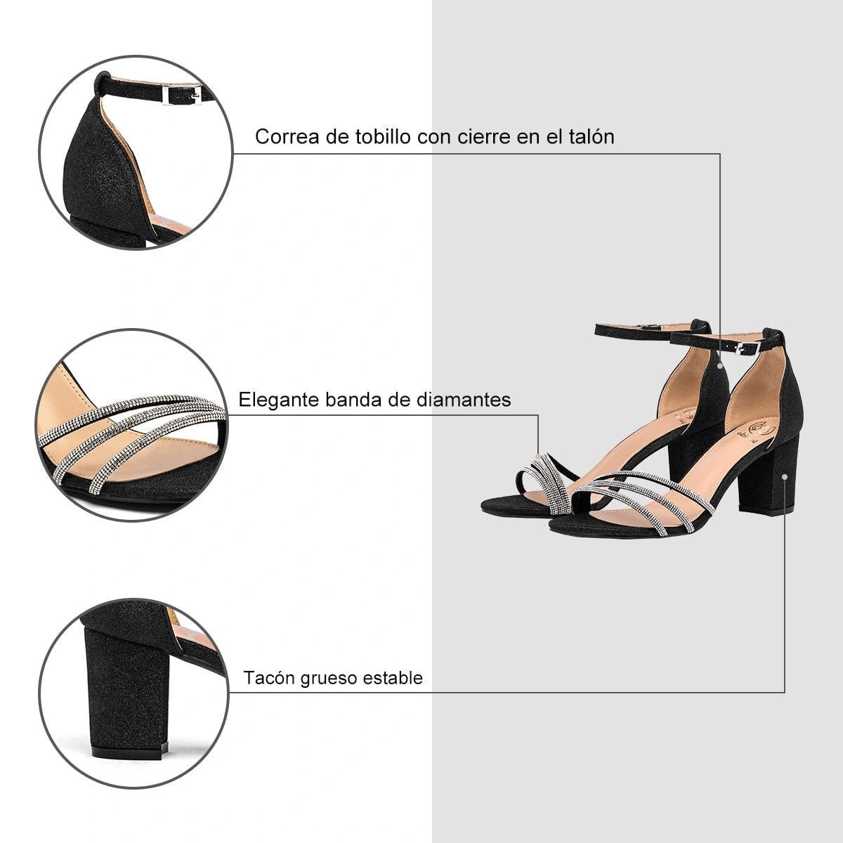 Sandalia Fiesta Mujer Eleonora Negro Weide