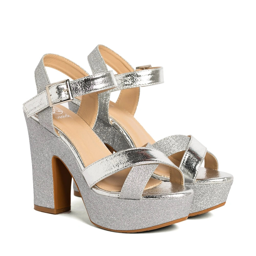 Sandalias Fiesta Mujer Sonia Plateado Weide