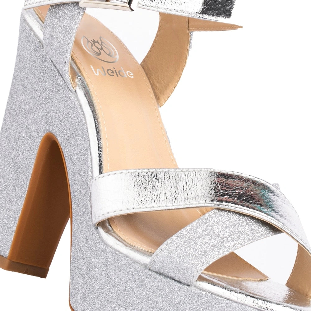 Sandalias Fiesta Mujer Sonia Plateado Weide
