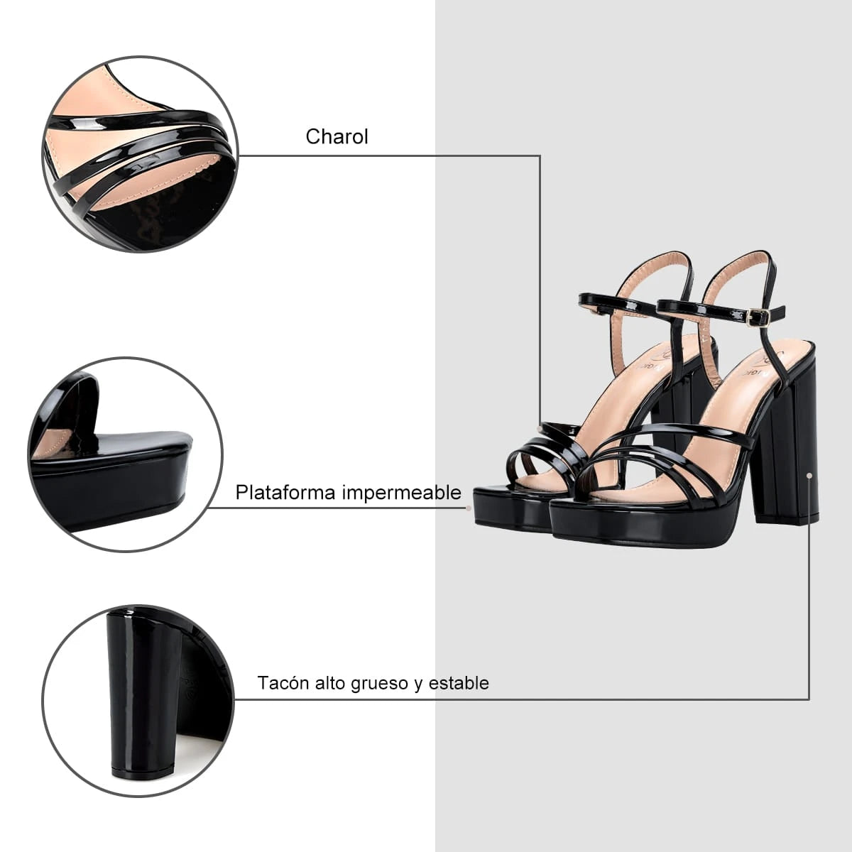 Sandalias Mujer Zulema Negro Weide