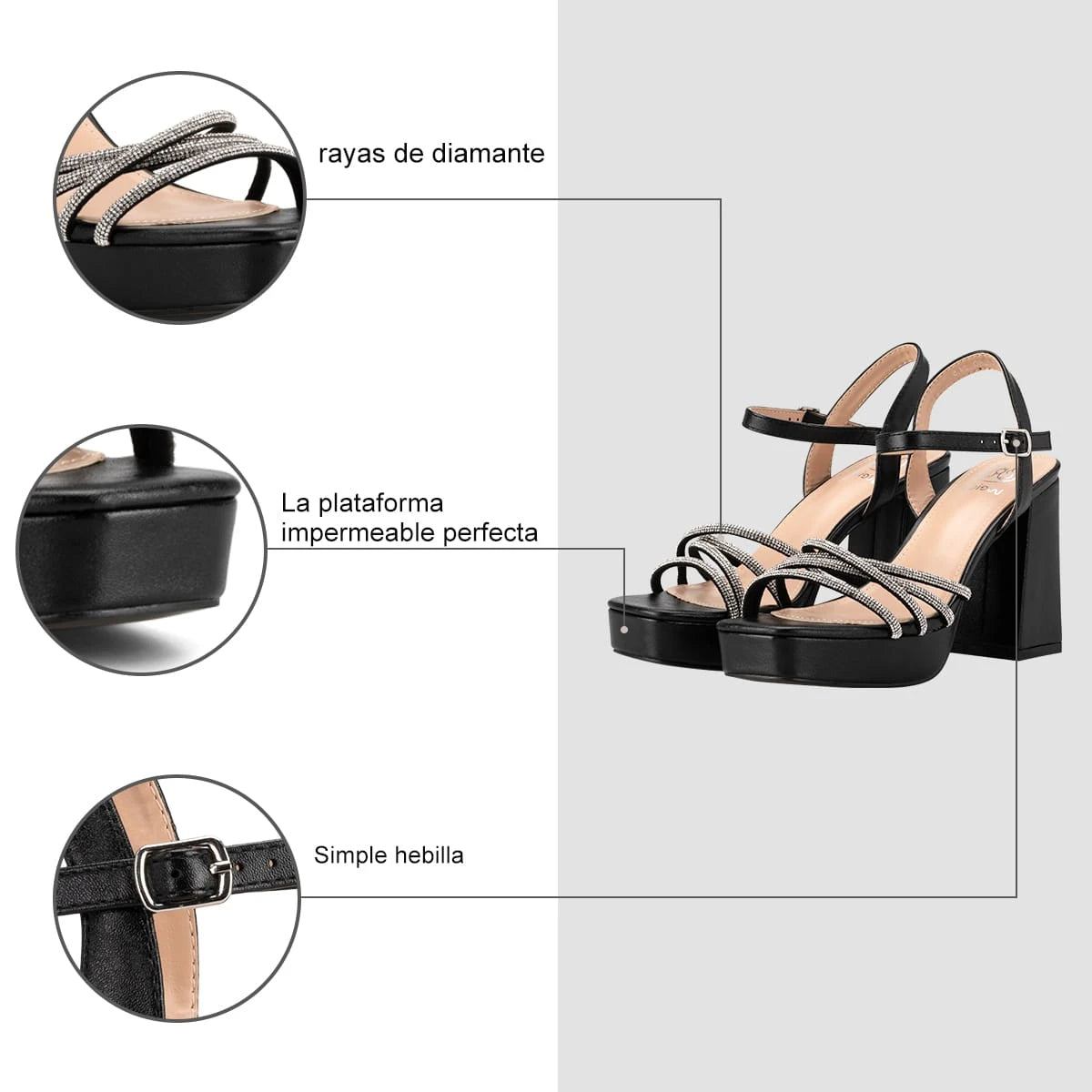 Sandalias Fiesta Mujer Agustina Negro Weide