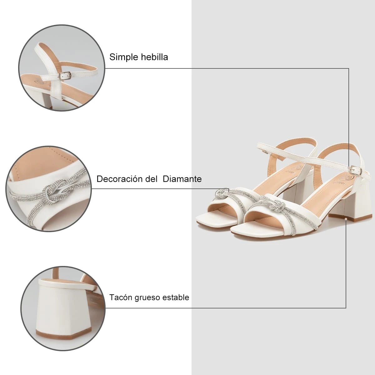 Sandalias Mujer Zaida Blanco Weide