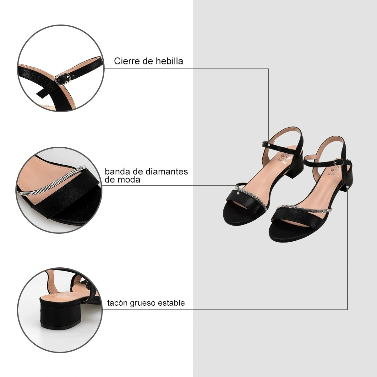 Sandalias Mujer Dalia Negro Weide