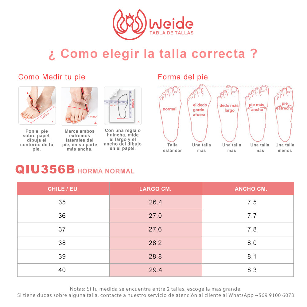 ZAPATOS MUJER TACO WEIDE QIU356B
